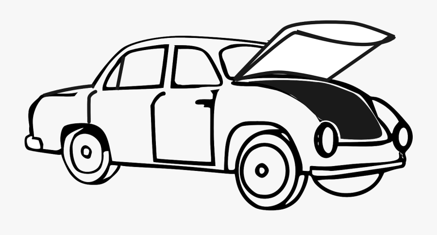 Car With Open Trunk - Car With Hood Up Clipart, Transparent Clipart