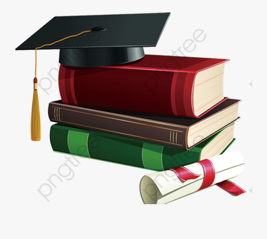 Transparent Diploma Clipart Black And White - Birretes De Graduacion Y Libros, Transparent Clipart