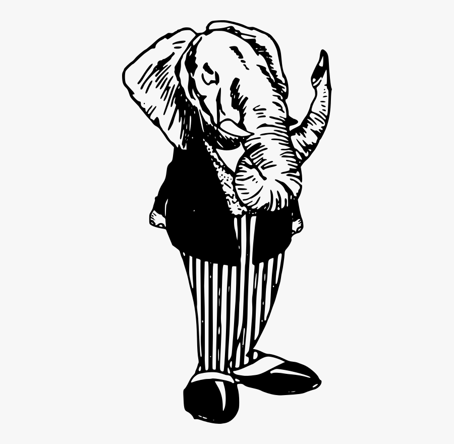 Free Elephant In A Suit - Elephant In A Suit, Transparent Clipart