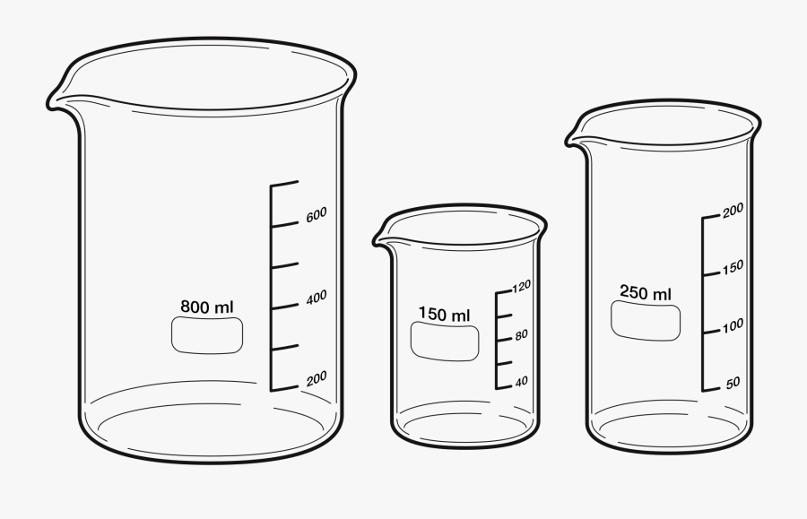 Clip Art Black And White Beaker - Beaker Laboratory Apparatus Drawing, Transparent Clipart