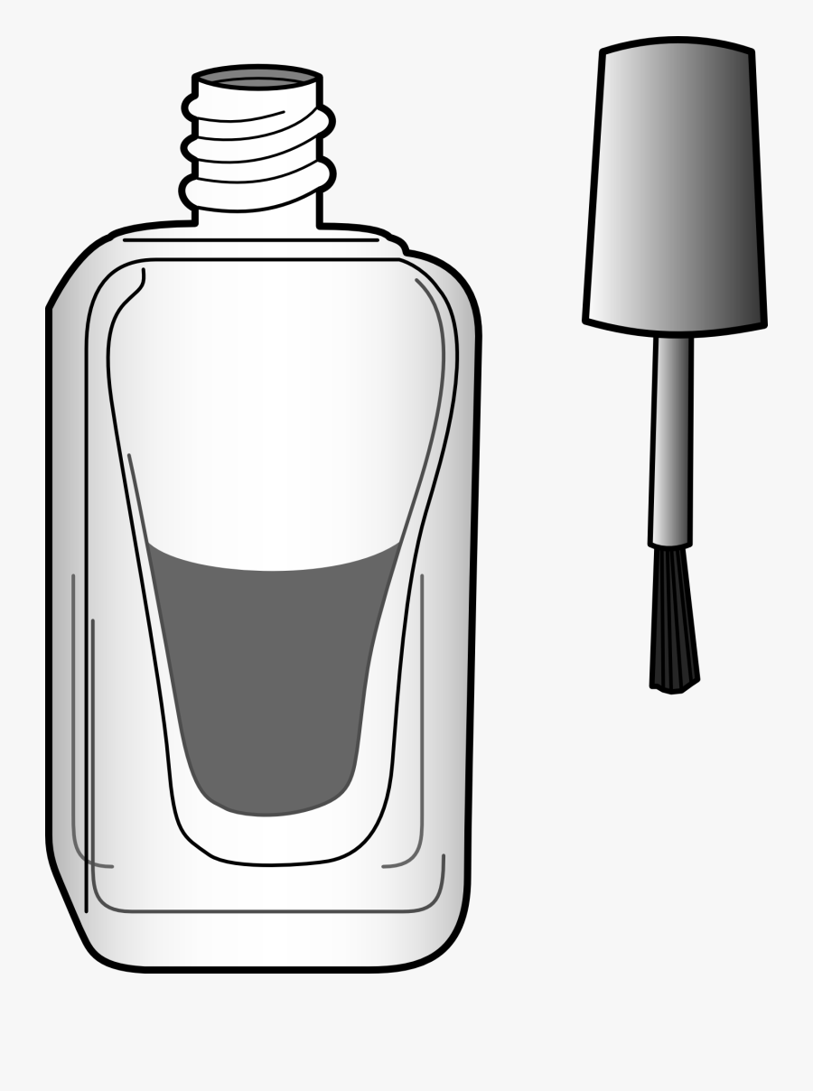 Acetone Exists As Individual Covalent Molecules In - Nail Polish Black And White, Transparent Clipart