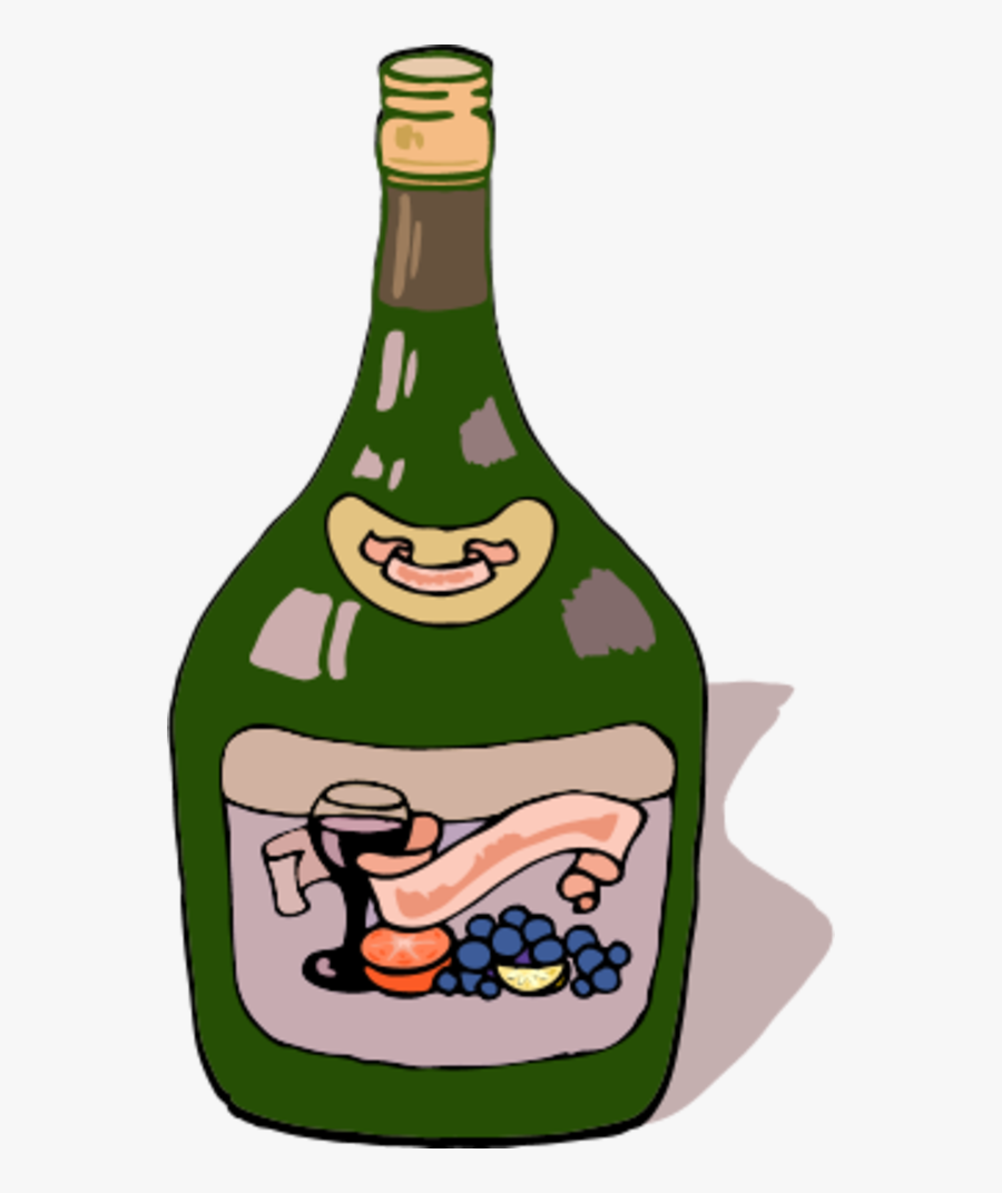 Vector Clip Art - Bottle Wine Of Clip Art, Transparent Clipart