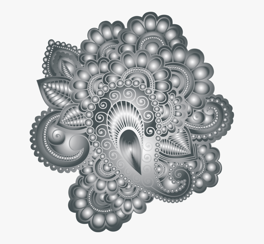 Circle,black And White,visual Arts - Traditional Mehndi Design Png, Transparent Clipart