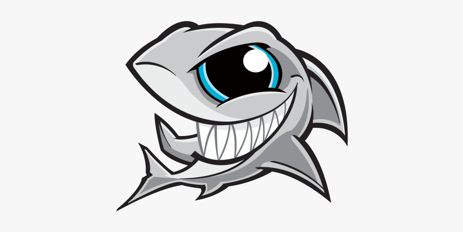 Printed Vinyl Angry Smile - Cartoon Shark Eyes Drawing, Transparent Clipart