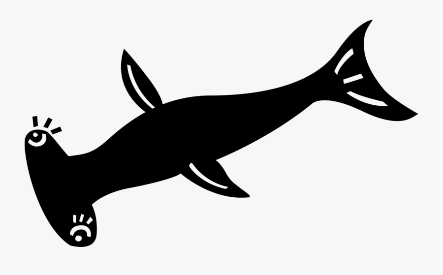 Transparent Hammerhead Shark Clipart - Illustration, Transparent Clipart