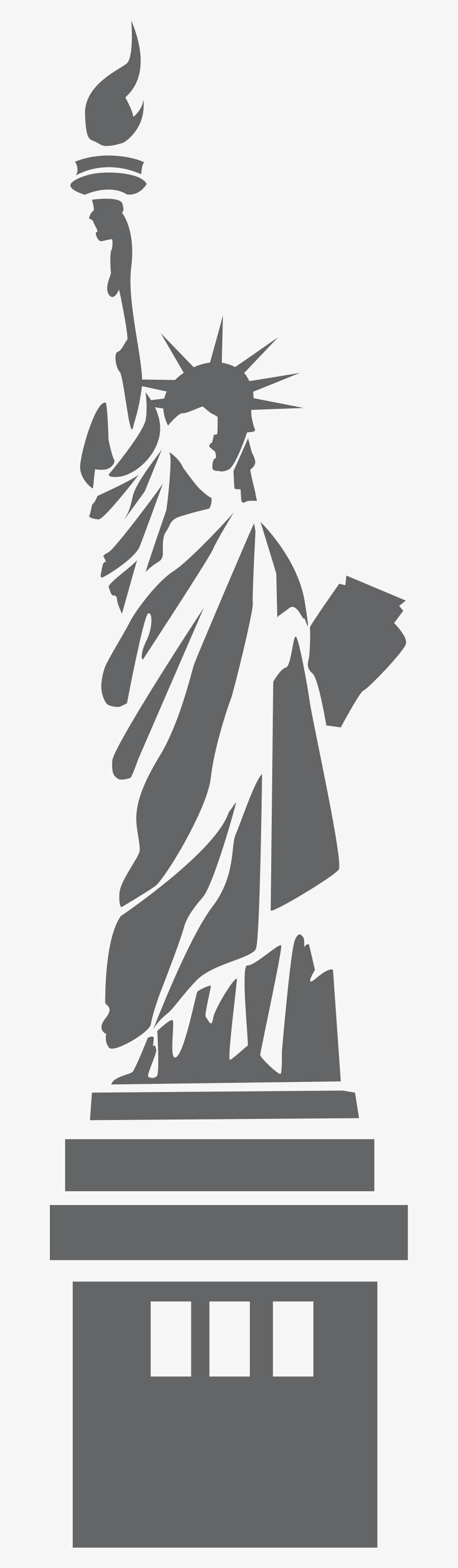 Statue Of Liberty Clipart Black And White - Stencil Statue Of Liberty, Transparent Clipart