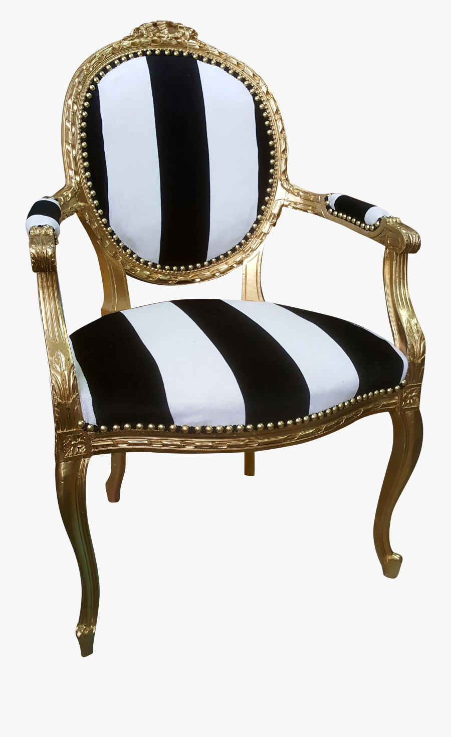 Black White Gold Chair , Transparent Cartoons - Black White Gold Chair, Transparent Clipart