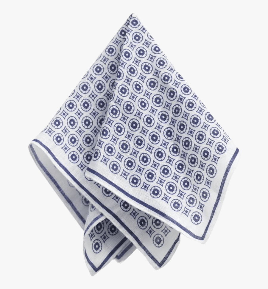 White And Blue Handkerchief - Vintage Handkerchief Clipart, Transparent Clipart