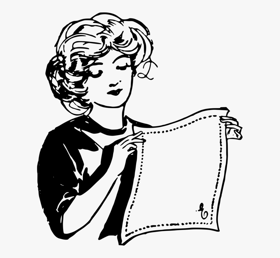 Emotion,hairstyle,art - Napkin Clipart Black And White, Transparent Clipart