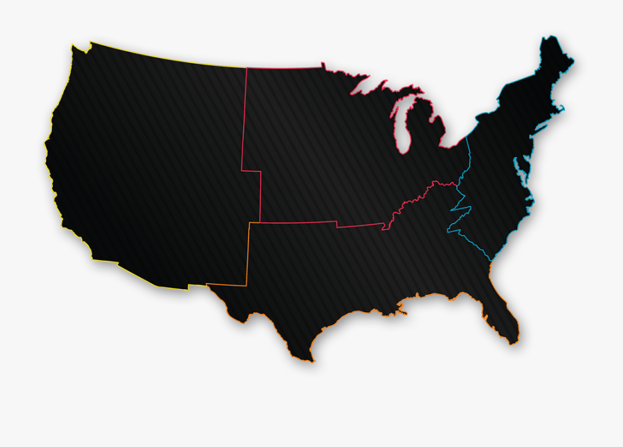 Usa Map Transparent - West Virginia To Chicago, Transparent Clipart