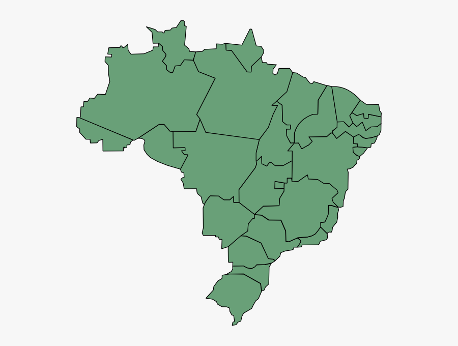Brazil States Svg Clip Arts - Small Map Of Brazil, Transparent Clipart