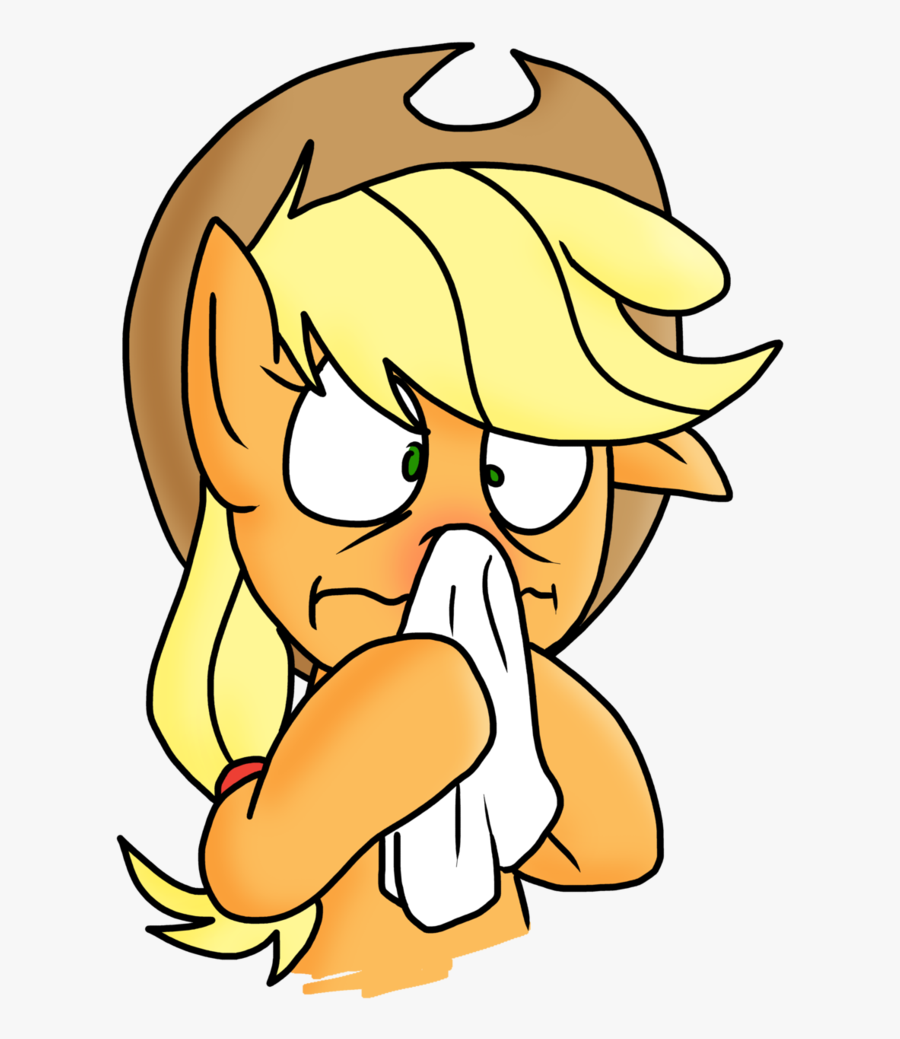 Anyponedrawn, Cold, Cute, Handkerchief - Applejack Sick, Transparent Clipart