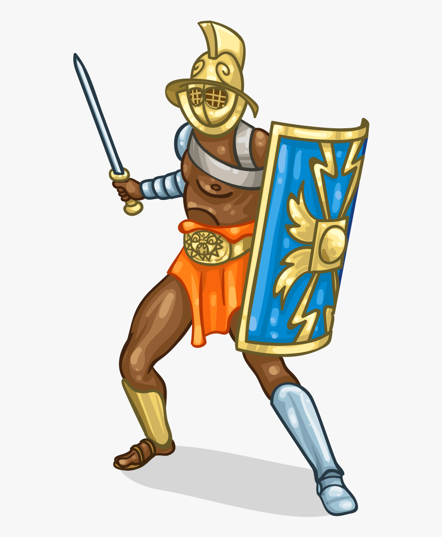 Clip Art Jpg Library Huge - Cartoon Gladiator Png, Transparent Clipart