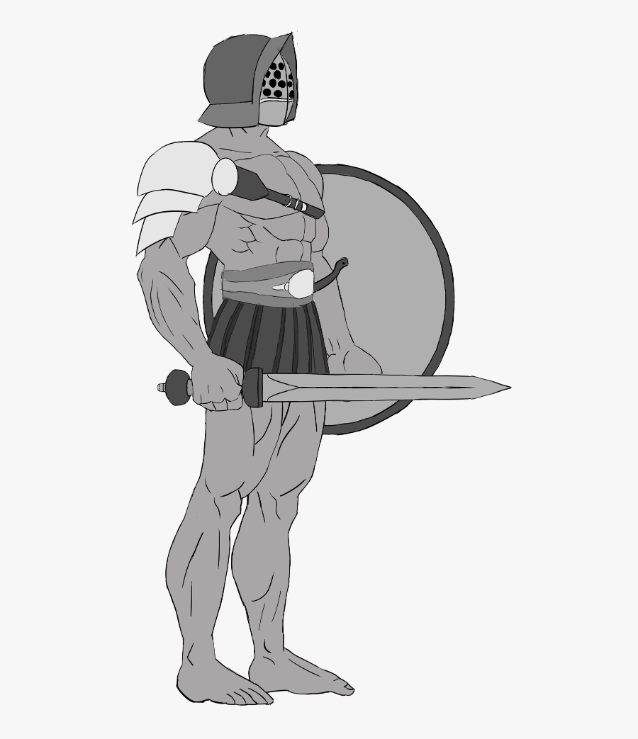 Transparent Gladiator Helmet Png - Gladiator Black And White, Transparent Clipart