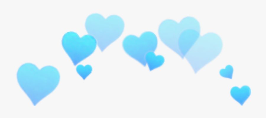 Transparent Blue Snapchat Heart Crown Png Green- - Blue Heart Crown Transparent, Transparent Clipart