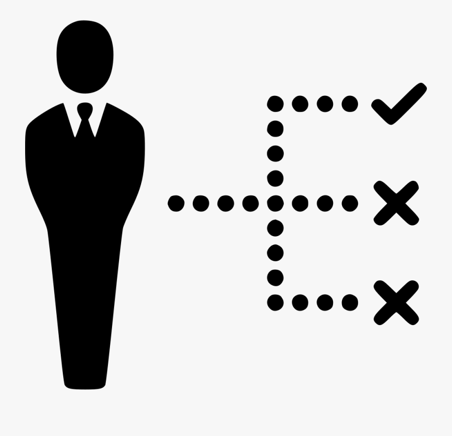 Man Decision Strategy Tick Cross Man Svg Png Icon Free - Decision Icon Png, Transparent Clipart