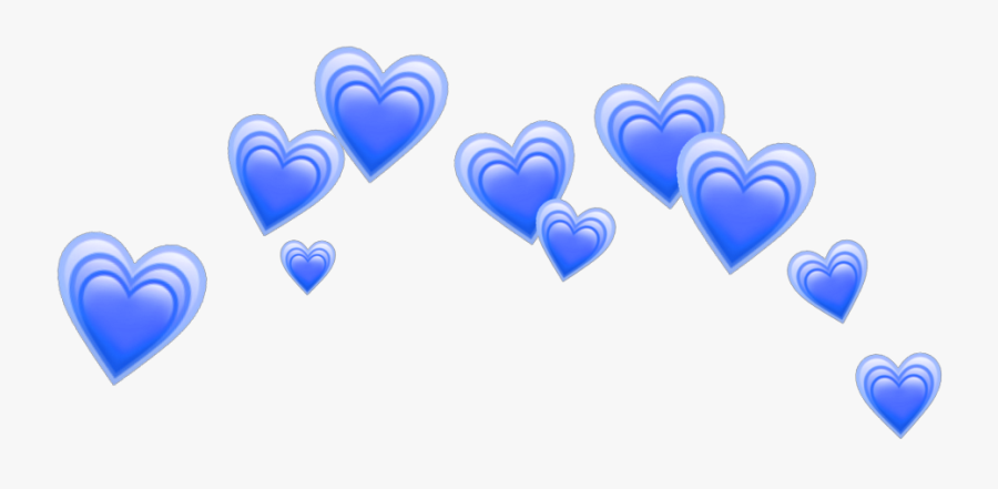 Heart Blue Blueheart Heartblue Hearts Crown Tumblr - Blue Heart Crown Transparent, Transparent Clipart