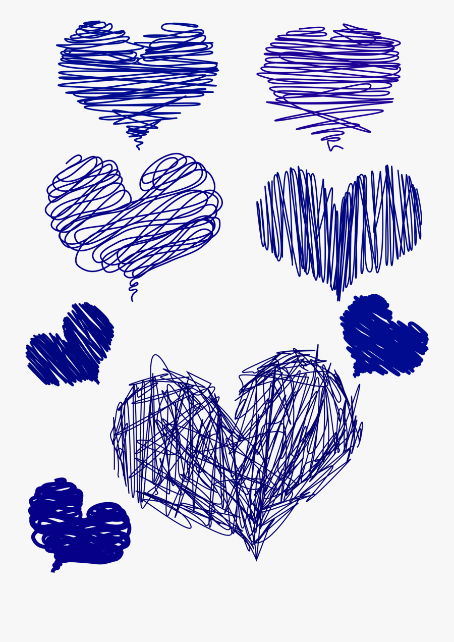 Blue,heart,love - Blue Hand Drawn Heart, Transparent Clipart