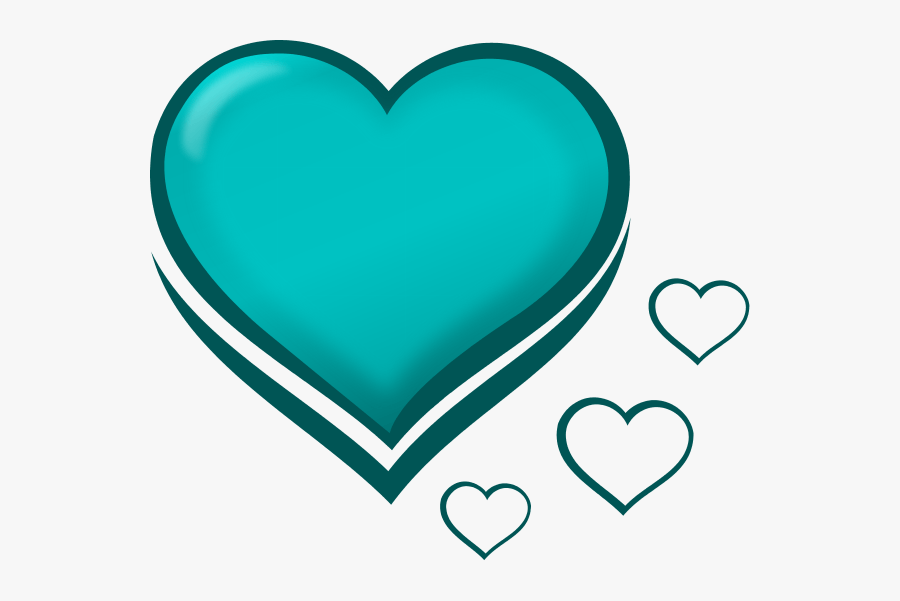 Teal Heart Clipart - Teal Hearts Clipart, Transparent Clipart