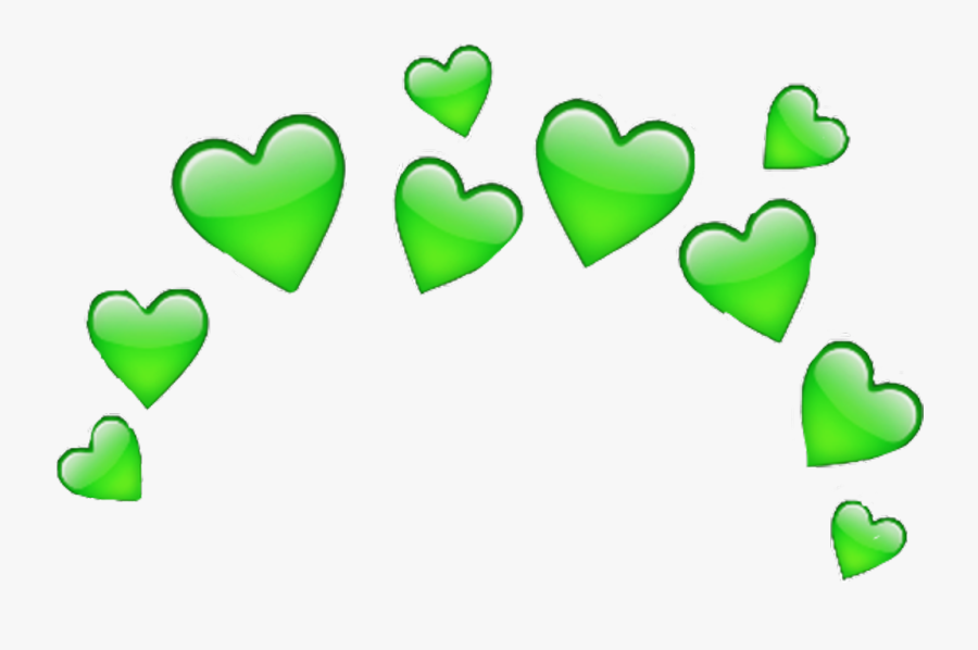 #heart #green #greenheart #freetoedit - Green Heart Crown Png, Transparent Clipart