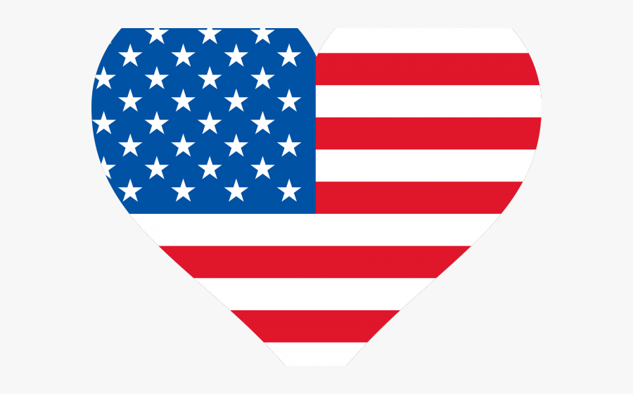 American Flag Heart Vector, Transparent Clipart