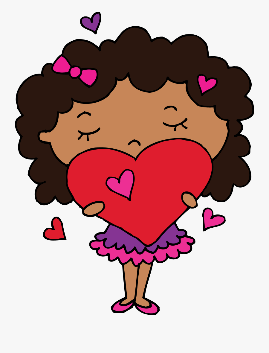 Girl Holding Heart Clipart, Transparent Clipart