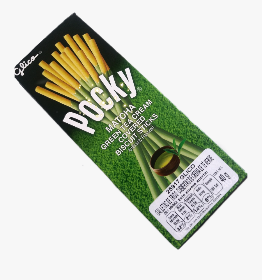 Glico Pocky Green Tea Cream Coated Biscuit Sticks Clipart - Cosmetics, Transparent Clipart