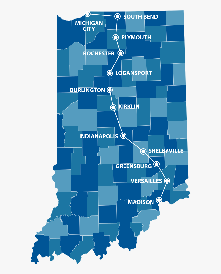 Almost All Of The The Michigan Road"s Original Route - West Central Indiana, Transparent Clipart