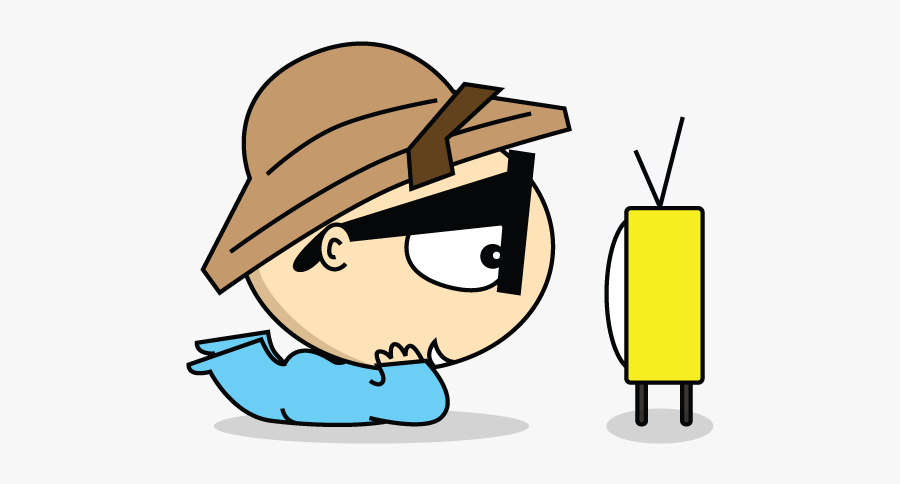 Albert Watching Videos - Lowercase Alphabetimals, Transparent Clipart