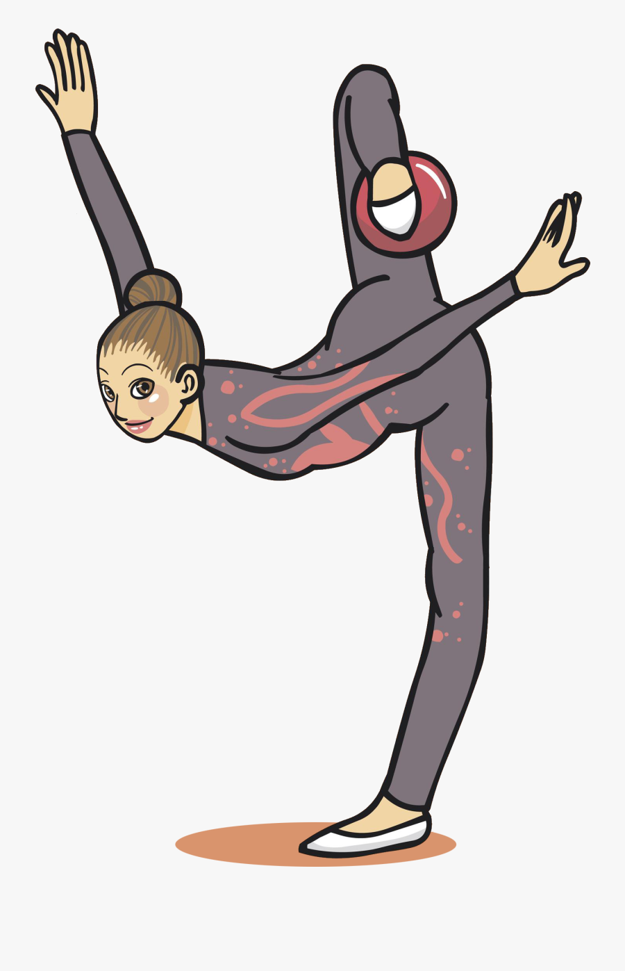 Transparent Gymnastic Girl Clipart - Aerobic Gymnastics Cartoon, Transparent Clipart