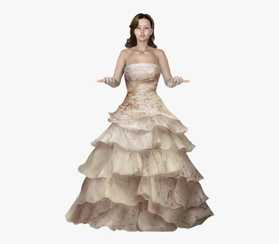 Woman, Dress, Clothing, Dirty, Dark-type, Beauty - Wedding Dress Transparent Background, Transparent Clipart