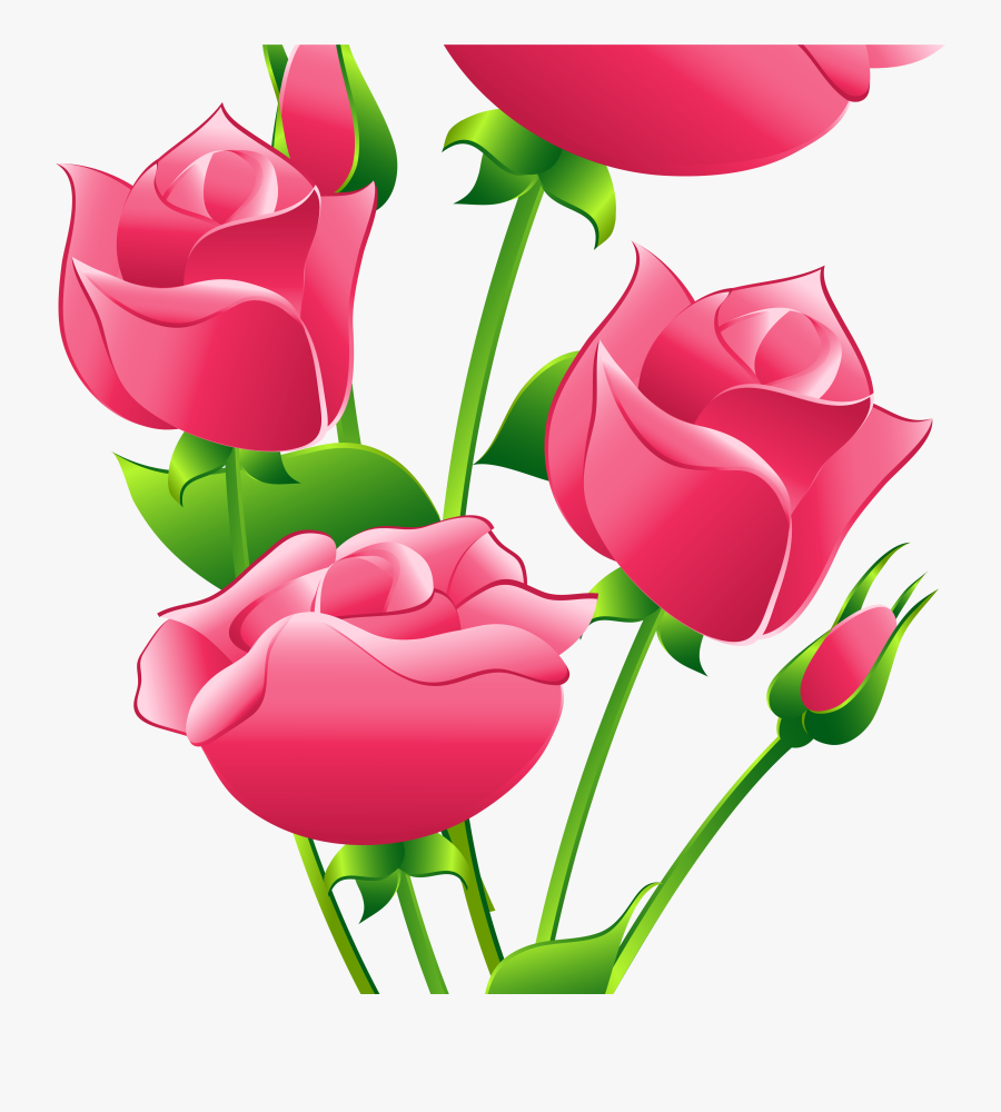 Pink Roses Clipart Transparent - Transparent Single Pink Flowers, Transparent Clipart