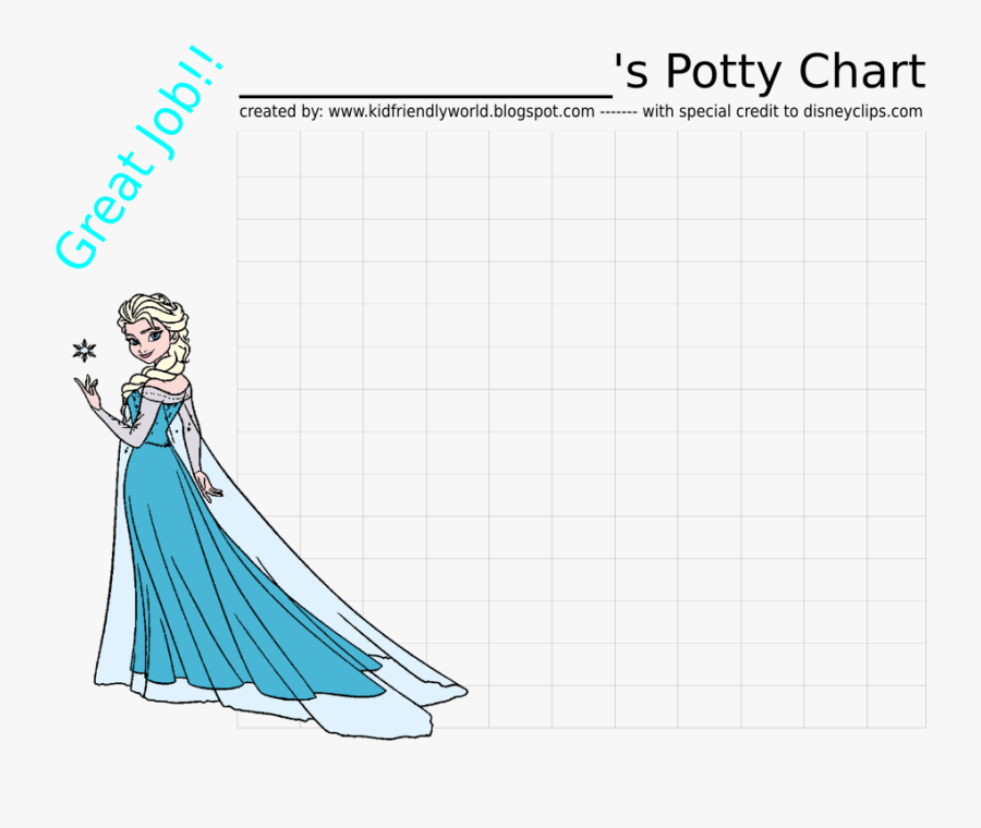 Frozen Printable Potty Training Sticker Chart, Transparent Clipart