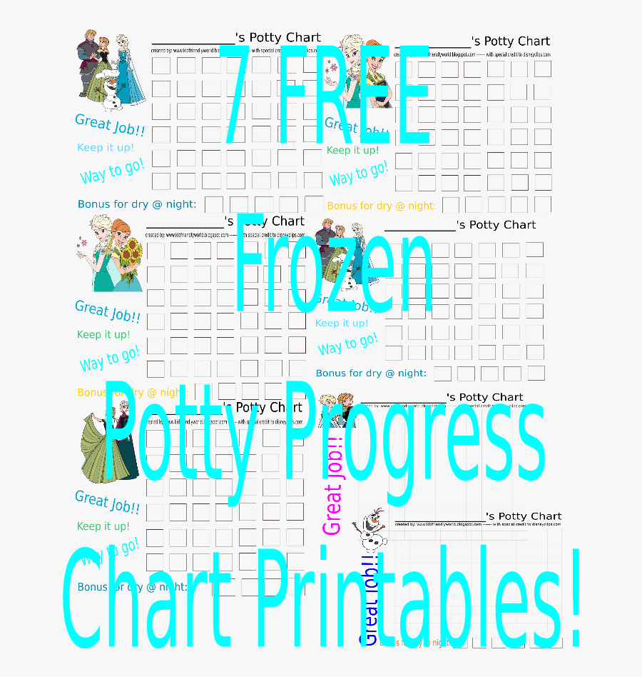 Free Printable Frozen Potty Training Chart, Transparent Clipart
