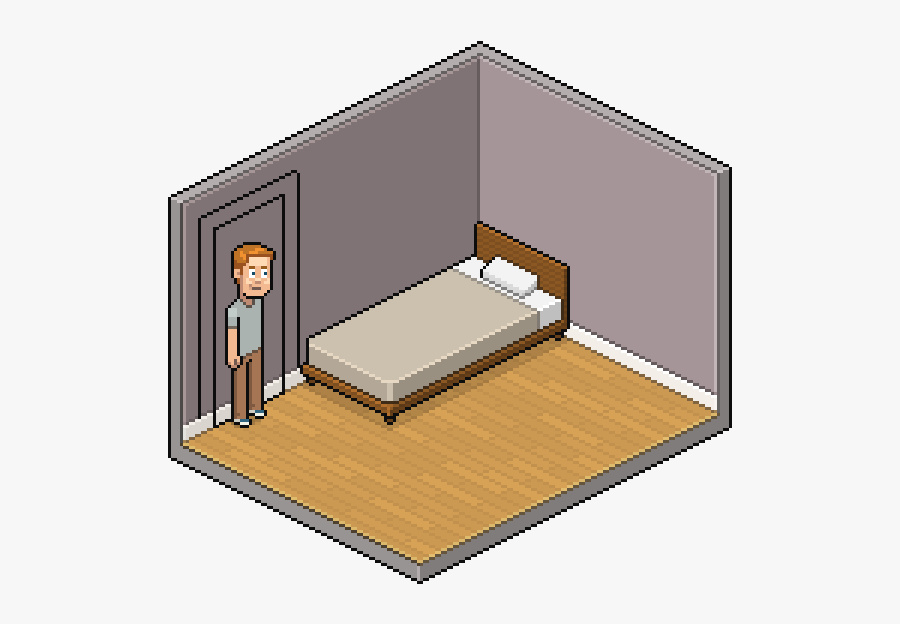 Transparent Bedroom Clipart - Pixel Art Interior Design, Transparent Clipart