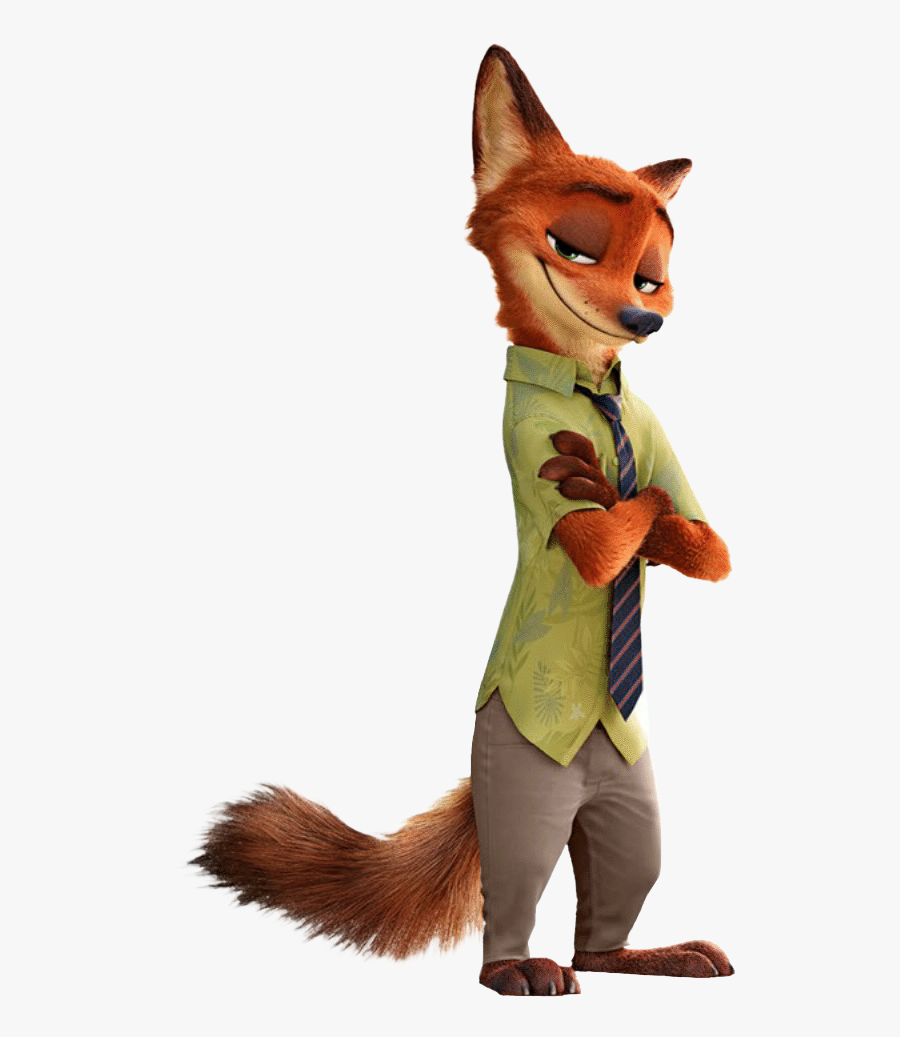 The Handsome Nick Wilde - Zootopia Disney Characters, Transparent Clipart