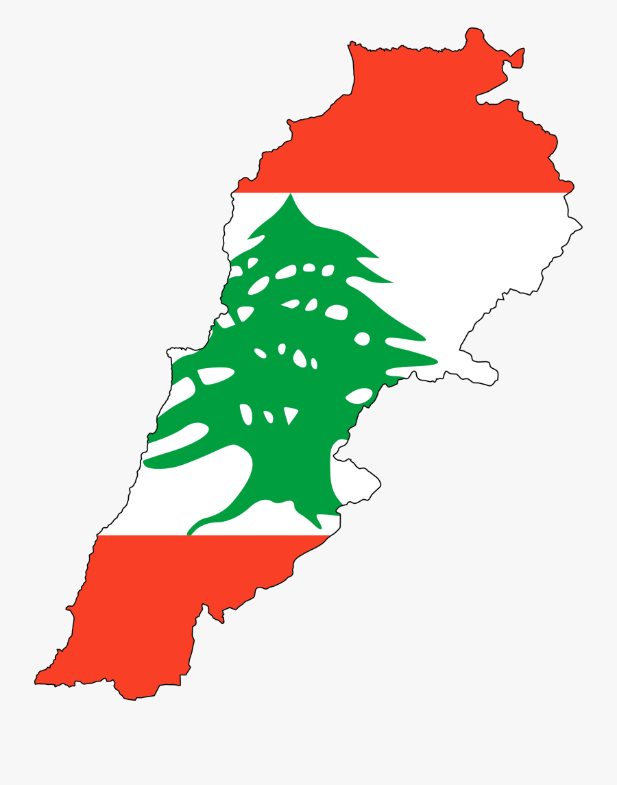 Lebanon Flag Map, Transparent Clipart
