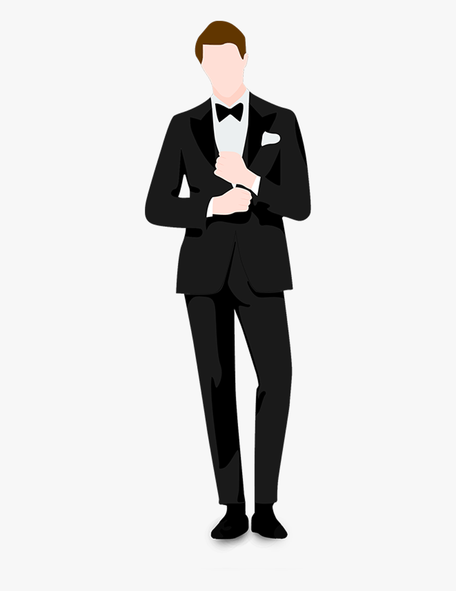 Clip Art Man Adjusting Tie - Black Tie Dress Code Png, Transparent Clipart