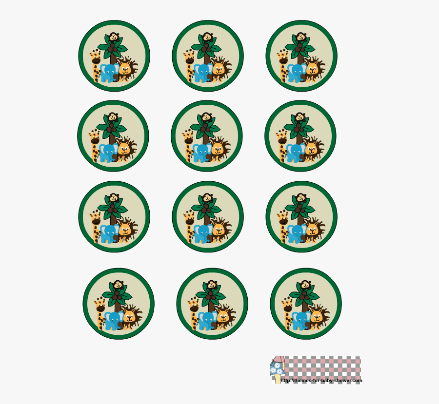 Baby Shower Invitation Clipart - Safari Cupcake Toppers Free Printables, Transparent Clipart