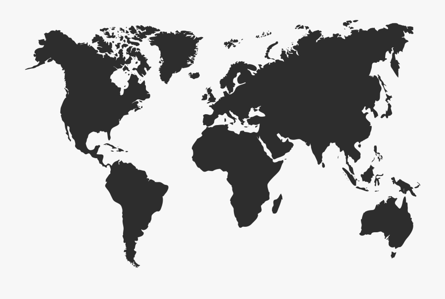 Globe Blank Transprent World Map White Background- - Grey Map Of The World, Transparent Clipart