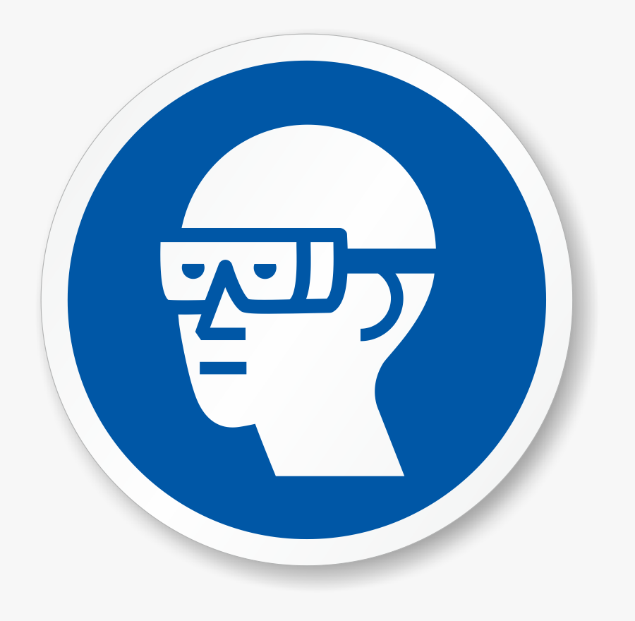 Wear Chemical Goggles Iso Mandatory Safety Label - Wear Eye Protection Signs, Transparent Clipart