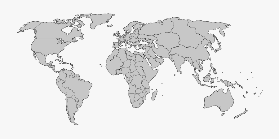 World Map Png - Blank Map Of The World Borders, Transparent Clipart
