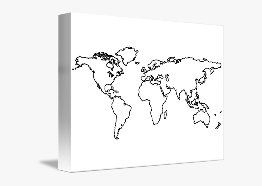 Black World Map Outlines Isolated On White By Laschon - World Map Simple Tattoo, Transparent Clipart