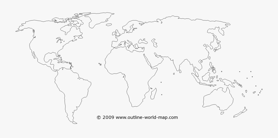 Blank World Map Outline, Transparent Clipart