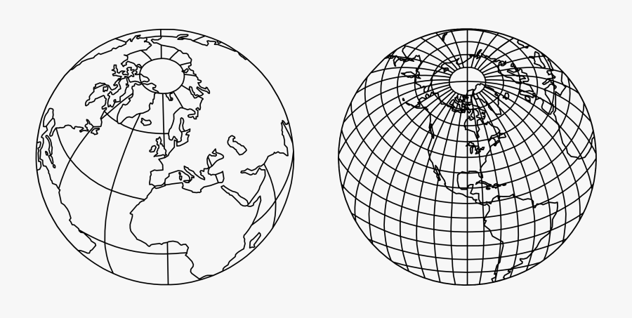 Transparent Globe Drawing Png - Globe Map Line Art, Transparent Clipart