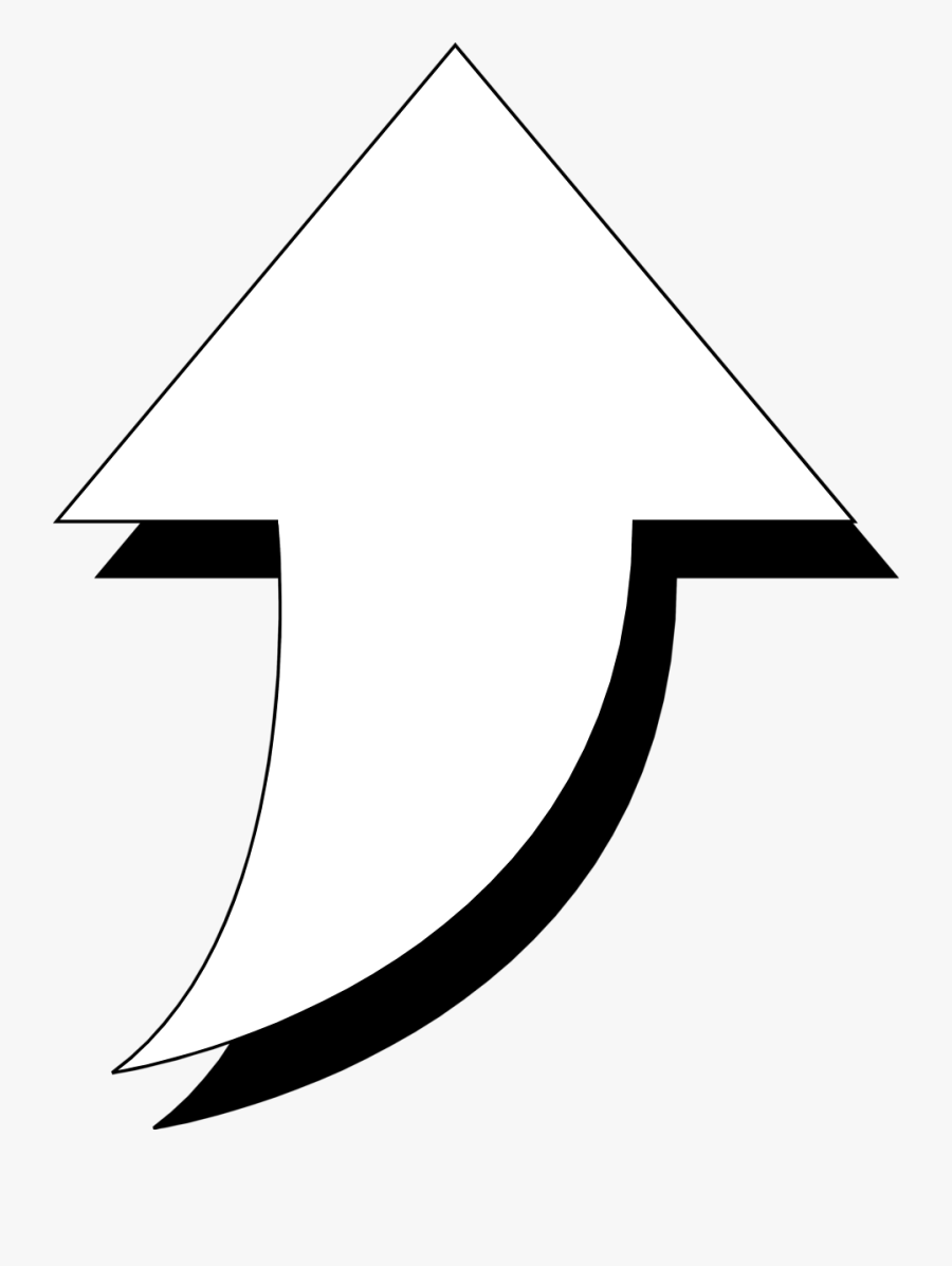 Clip Art Arrow Up - Transparent Background White Curved Arrow Png, Transparent Clipart