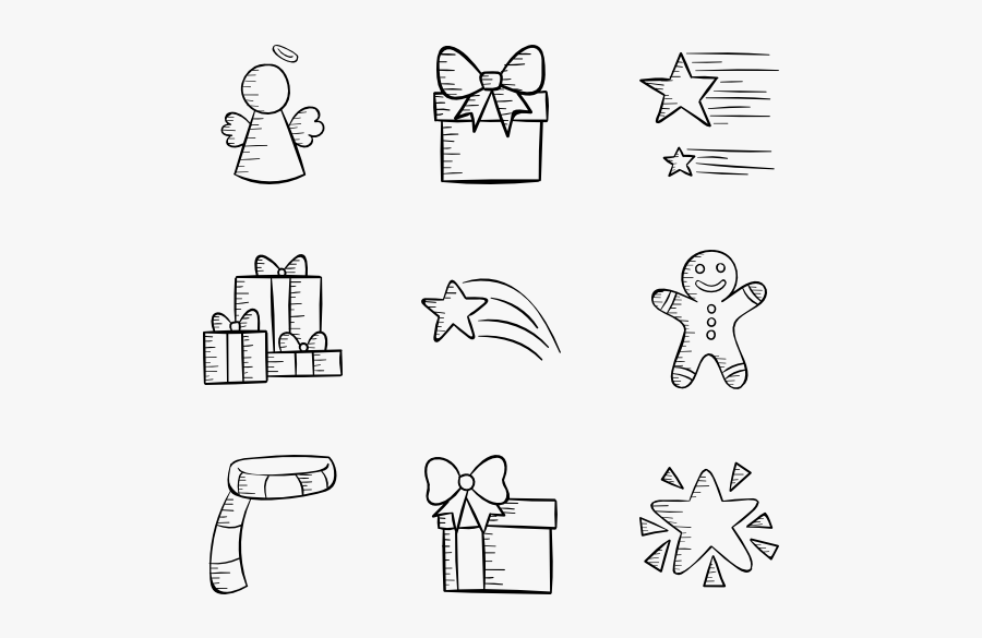Christmas Hand Drawn - Hand Drawn White Png, Transparent Clipart
