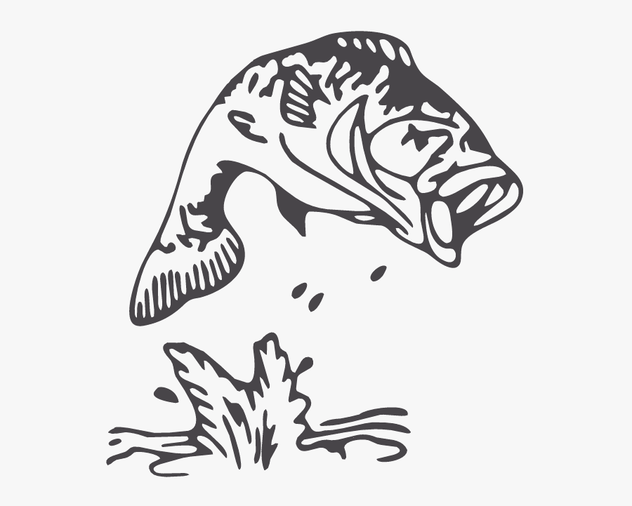 Clip Art Largemouth Bass Drawing Image - Ditch The Bitch Lets Go Fishin, Transparent Clipart