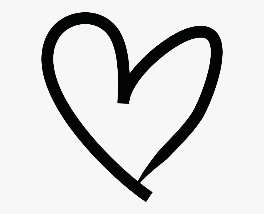 Hand Drawn Heart - Black Drawn Heart Transparent, Transparent Clipart