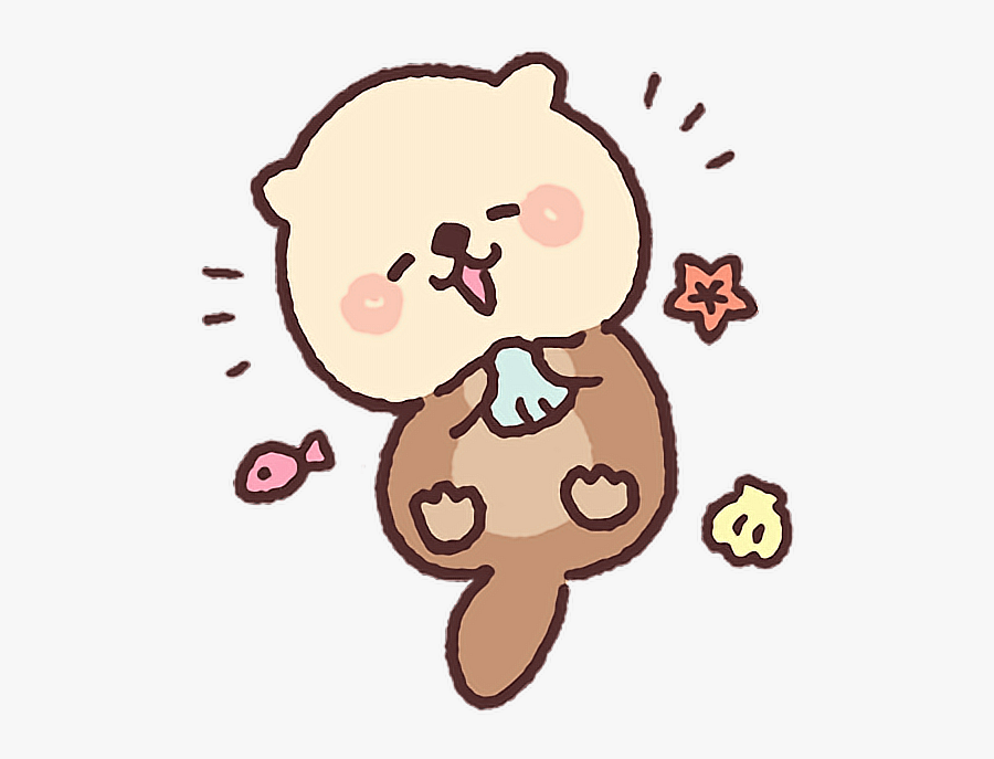 #seaotter #otter #kawaii #cute #anime #freetoedit - Natsumi Fluffy Sea Otter Line Sticker, Transparent Clipart
